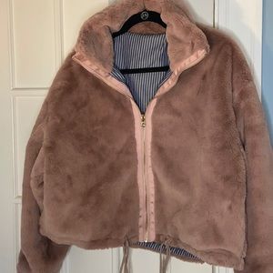 Fall Teddy Fleece Jacket sz M in Rose Blush